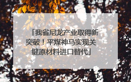 我省尼龙产业取得新突破！平煤神马实现关键原材料进口替代