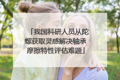 我国科研人员从陀螺获取灵感解决轴承摩擦特性评估难题
