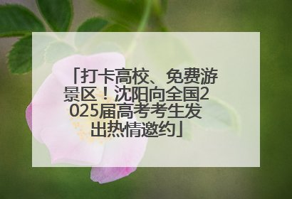 打卡高校、免费游景区！沈阳向全国2025届高考考生发出热情邀约