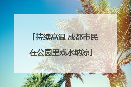 持续高温 成都市民在公园里戏水纳凉