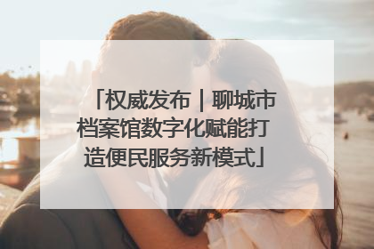 权威发布｜聊城市档案馆数字化赋能打造便民服务新模式