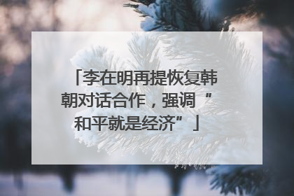 李在明再提恢复韩朝对话合作，强调“和平就是经济”