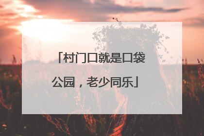 村门口就是口袋公园，老少同乐