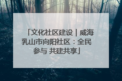 文化社区建设｜威海乳山市向阳社区：全民参与 共建共享