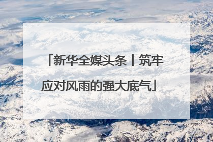 新华全媒头条丨筑牢应对风雨的强大底气
