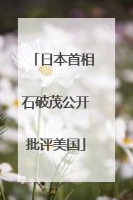 日本首相石破茂公开批评美国