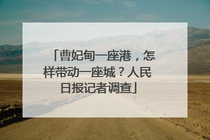 曹妃甸一座港，怎样带动一座城？人民日报记者调查