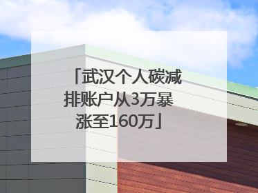 武汉个人碳减排账户从3万暴涨至160万