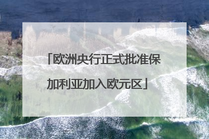 欧洲央行正式批准保加利亚加入欧元区