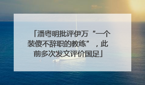 潘粤明批评伊万“一个装傻不辞职的教练”，此前多次发文评价国足