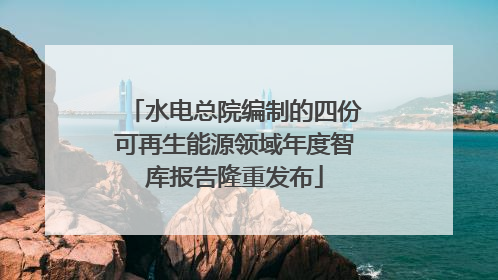 水电总院编制的四份可再生能源领域年度智库报告隆重发布