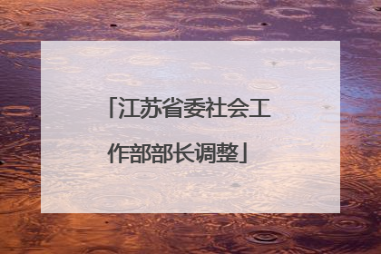 江苏省委社会工作部部长调整