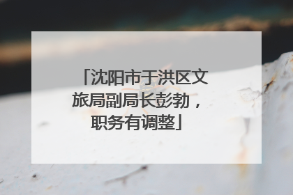 沈阳市于洪区文旅局副局长彭勃，职务有调整