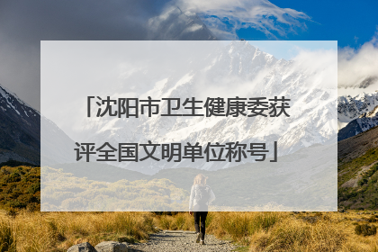 沈阳市卫生健康委获评全国文明单位称号