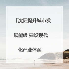 沈阳提升城市发展能级 建设现代化产业体系