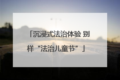 沉浸式法治体验 别样“法治儿童节”