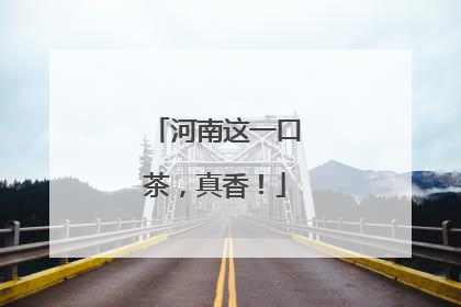 河南这一口茶，真香！