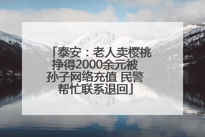 泰安：老人卖樱桃挣得2000余元被孙子网络充值 民警帮忙联系退回