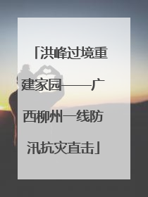 洪峰过境重建家园——广西柳州一线防汛抗灾直击