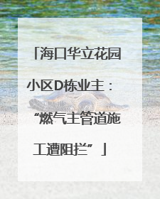 海口华立花园小区D栋业主：“燃气主管道施工遭阻拦”