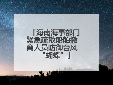 海南海事部门紧急疏散船舶撤离人员防御台风“蝴蝶”