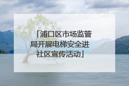 浦口区市场监管局开展电梯安全进社区宣传活动