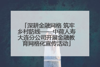 深耕金融网格 筑牢乡村防线——中荷人寿大连分公司开展金融教育网格化宣传活动