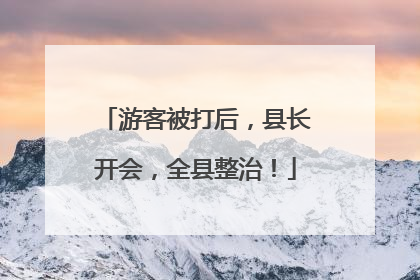 游客被打后，县长开会，全县整治！