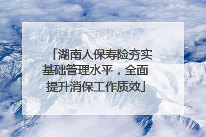 湖南人保寿险夯实基础管理水平，全面提升消保工作质效