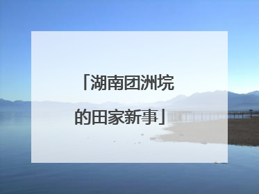 湖南团洲垸的田家新事
