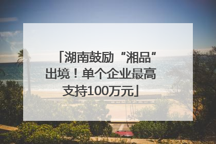 湖南鼓励“湘品”出境！单个企业最高支持100万元