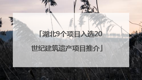 湖北9个项目入选20世纪建筑遗产项目推介