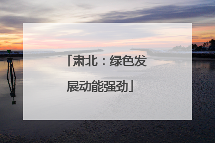 肃北：绿色发展动能强劲