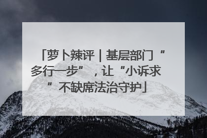 萝卜辣评｜基层部门“多行一步”，让“小诉求”不缺席法治守护