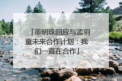 董明珠回应与孟羽童未来合作计划：我们一直在合作