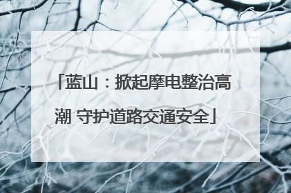 蓝山：掀起摩电整治高潮 守护道路交通安全
