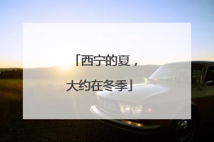 西宁的夏，大约在冬季