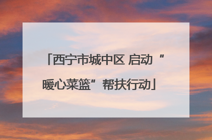 西宁市城中区 启动“暖心菜篮”帮扶行动