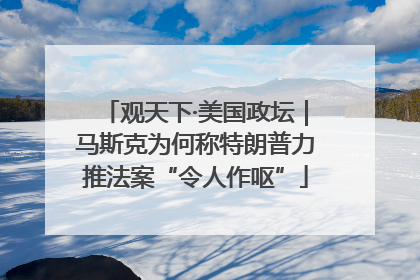 观天下·美国政坛｜马斯克为何称特朗普力推法案“令人作呕”