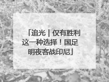 追光｜仅有胜利这一种选择！国足明夜客战印尼
