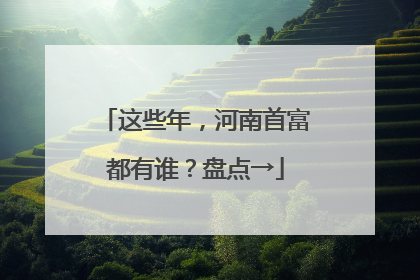 这些年，河南首富都有谁？盘点→
