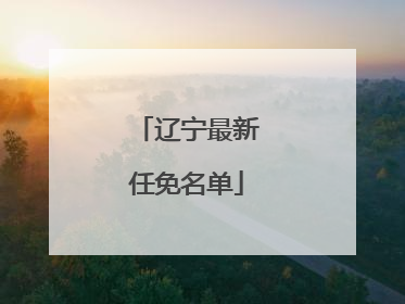 辽宁最新任免名单