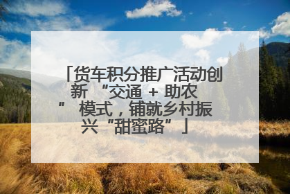 货车积分推广活动创新 “交通 + 助农” 模式，铺就乡村振兴“甜蜜路”