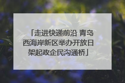 走进快递前沿 青岛西海岸新区举办开放日架起政企民沟通桥