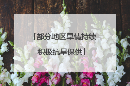 部分地区旱情持续 积极抗旱保供