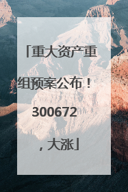 重大资产重组预案公布！300672，大涨