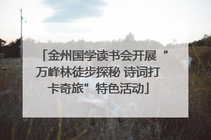 金州国学读书会开展“万峰林徒步探秘 诗词打卡奇旅”特色活动