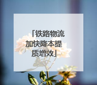 铁路物流加快降本提质增效