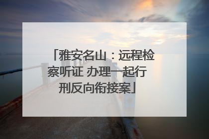 雅安名山：远程检察听证 办理一起行刑反向衔接案