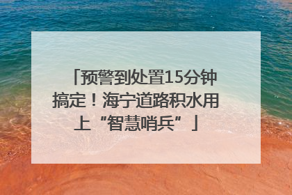 预警到处置15分钟搞定！海宁道路积水用上“智慧哨兵”